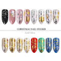 16pcs Deer Head Snowflake Christmas Nail Stickers Set